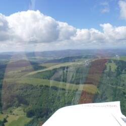 Queranflug beim Anflug auf die Wasserkuppe