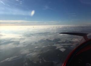 Winterlandschaft mit Inversions-Wetterlage von oben